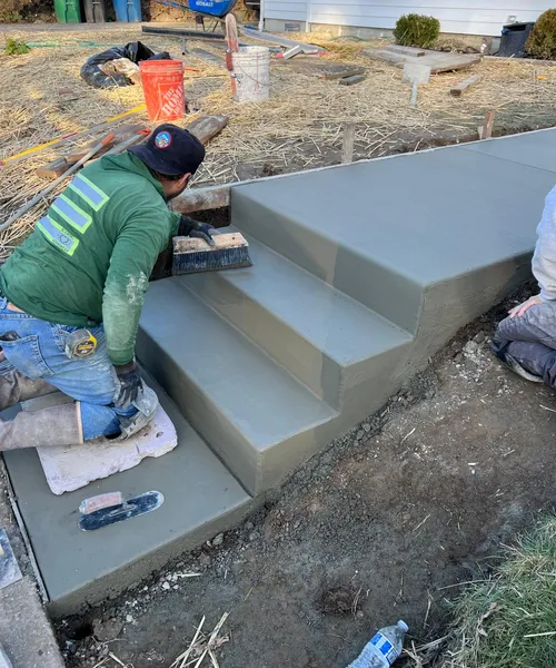 Broom Finish Entry Porch and Steps in Seattle 